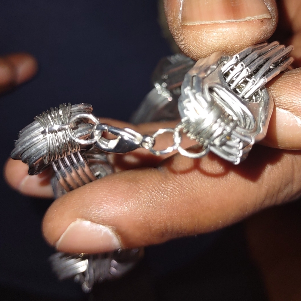 Unisex Hand Crafted Recycled Art Statement Bracelet - Picture 2 of 4